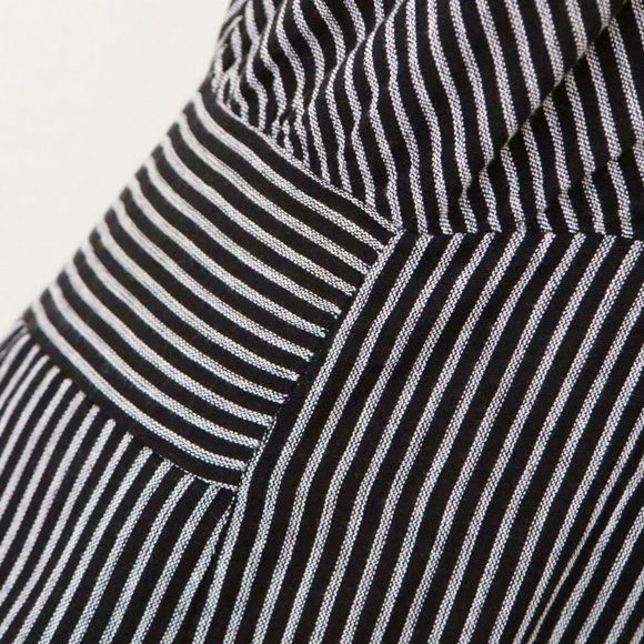 Free People The Liberty Jumpsuits Wide Leg Cotton Black White Striped 6 $128 - Picture 9 of 14